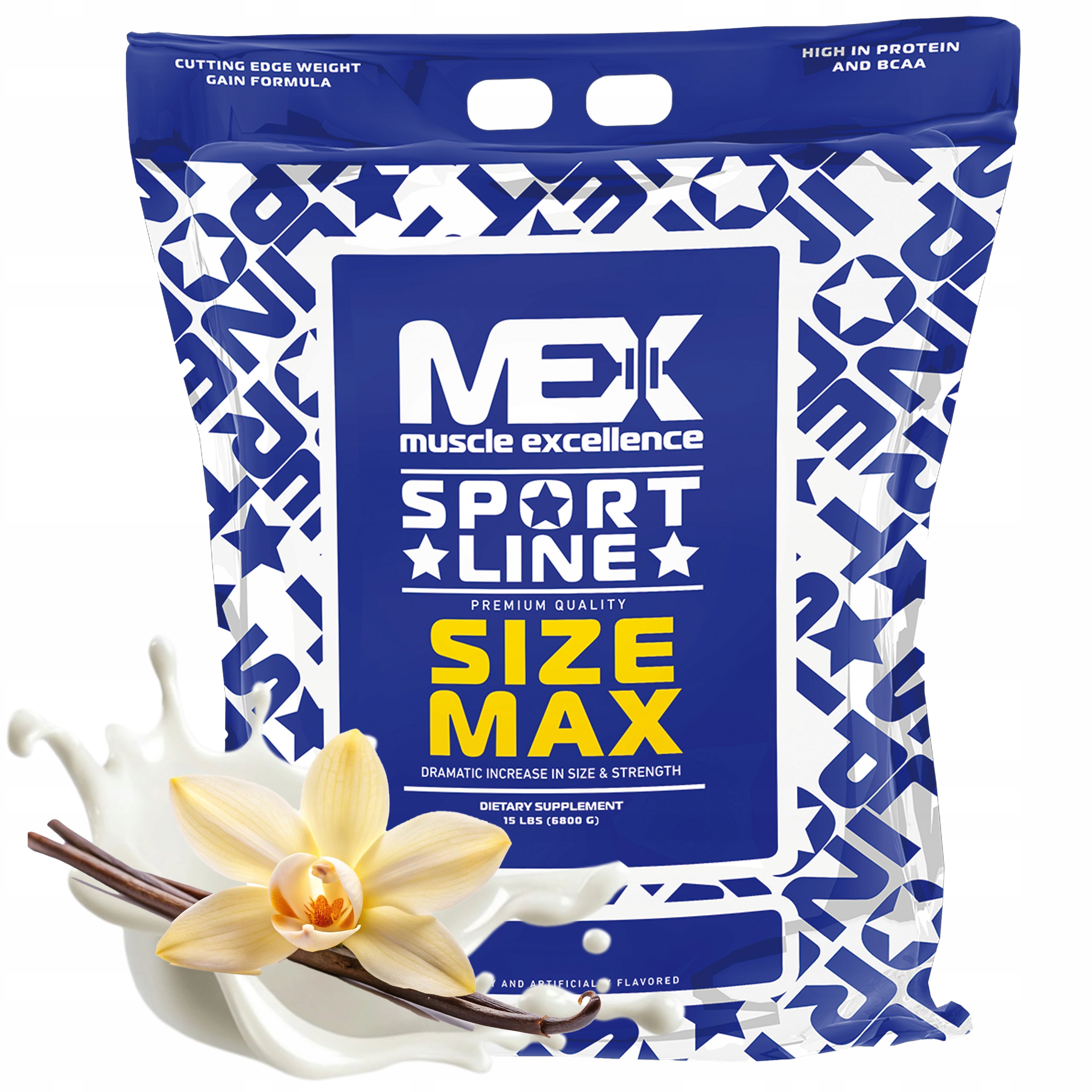 Gainer Sacharidy Svalová hmota Bcaa Size Max 6800 g Usa vanilka