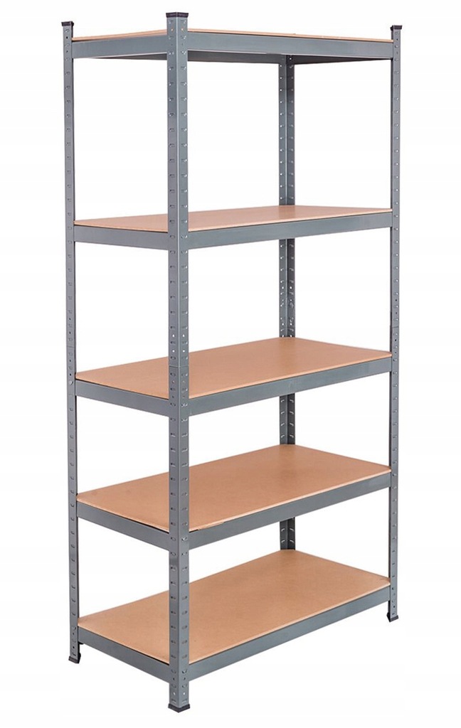 2x kovový regál Garážový sklad 5 políc 172x75x30 cm 375 kg do pivnice