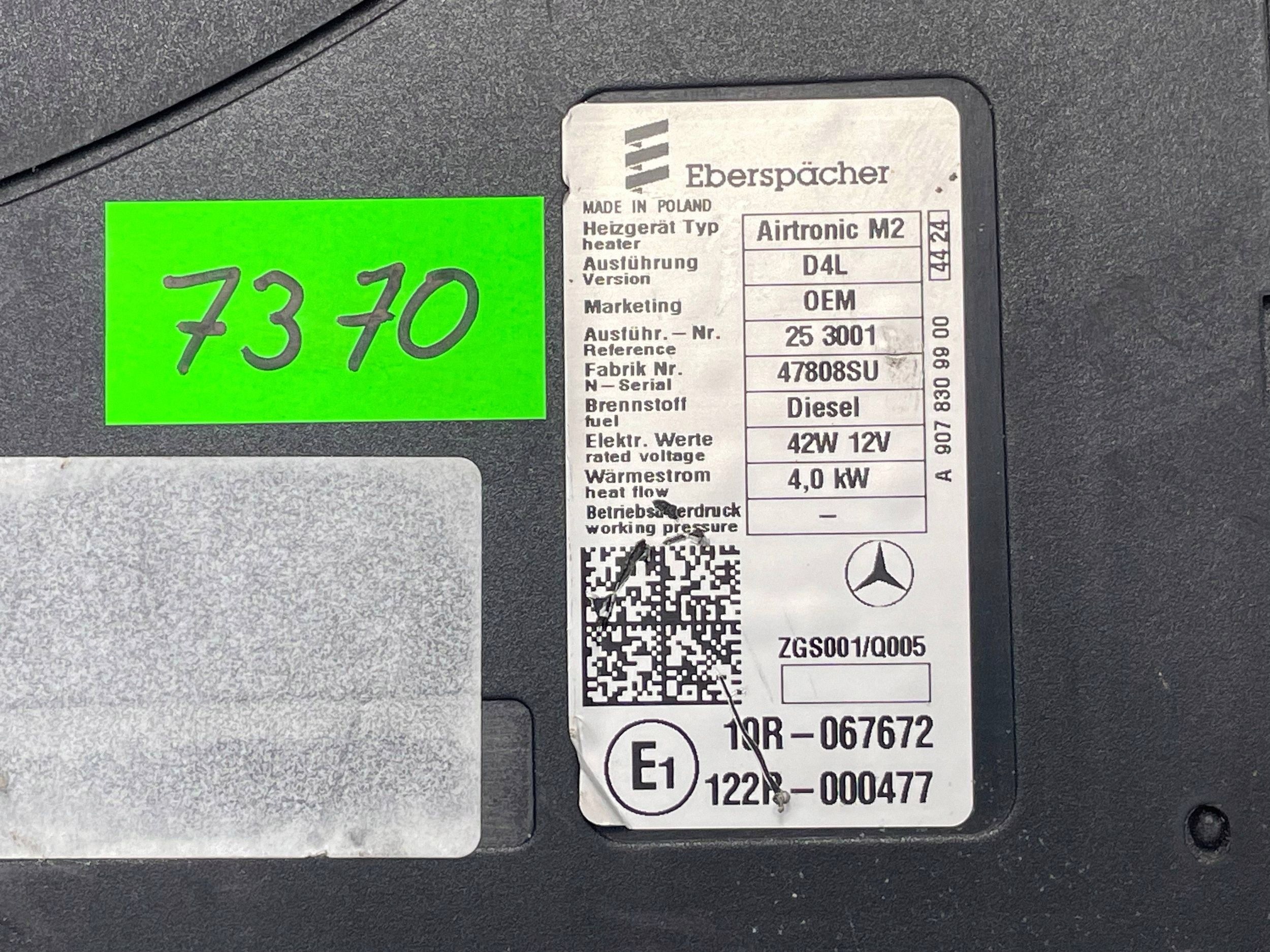 Mercedes Sprinter W907 Airtronic M2 D4 plus 12V A9078309900 !J