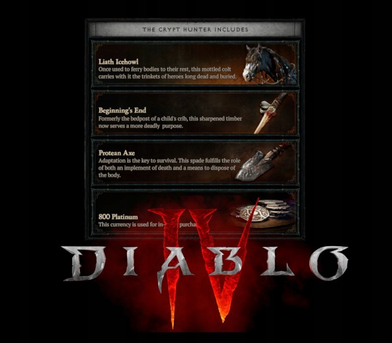 Diablo 4 Crypt Hunter Pack DLC Xbox One Xbox Series X|s Kod Klucz