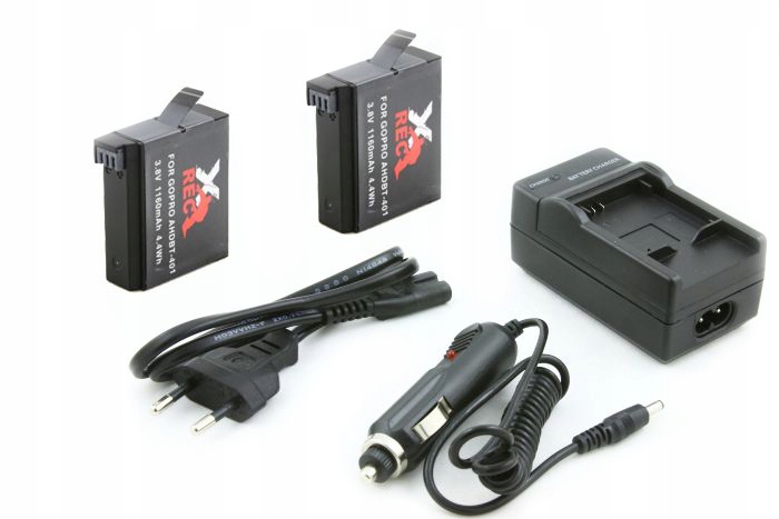 2X аккумулятор + зарядное устройство для GoPro HERO 4