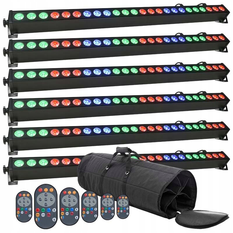 Set 6x Led Osvětlovací Lišta 24x3W Rgb 105CM Pilot Pouzdro