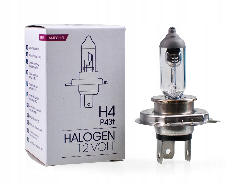 Żarówka halogenowa H4 12V 60/55W P43t M-tech 1szt.