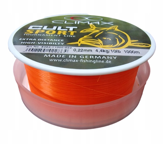Żyłka karpiowa Climax Cult Carp 0.22mm 4.4kg 1000m Sport Sb Orange Distance