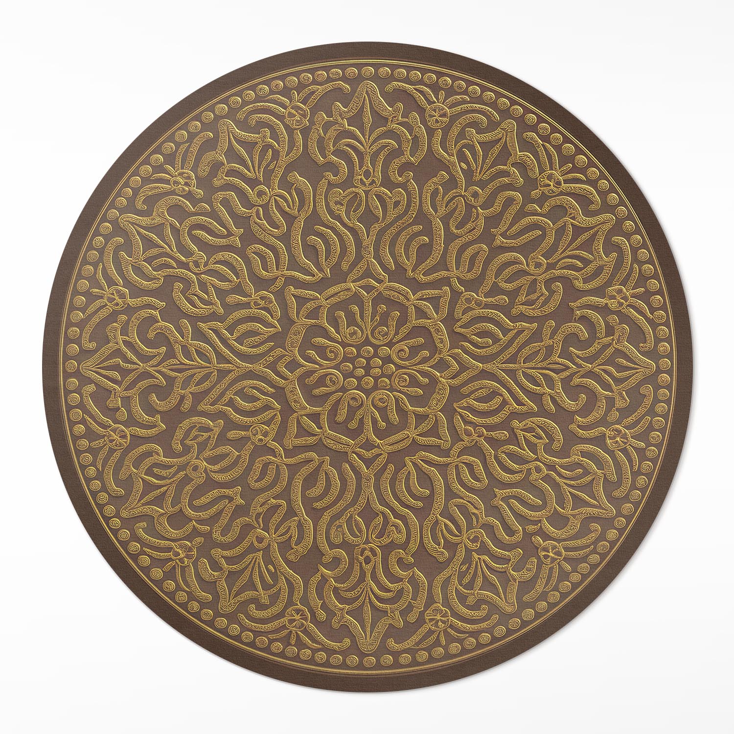 Kulatý Koberec Vinyl Pvc fi 70 cm Geometrický vzor grafiky ozdobné výšivky