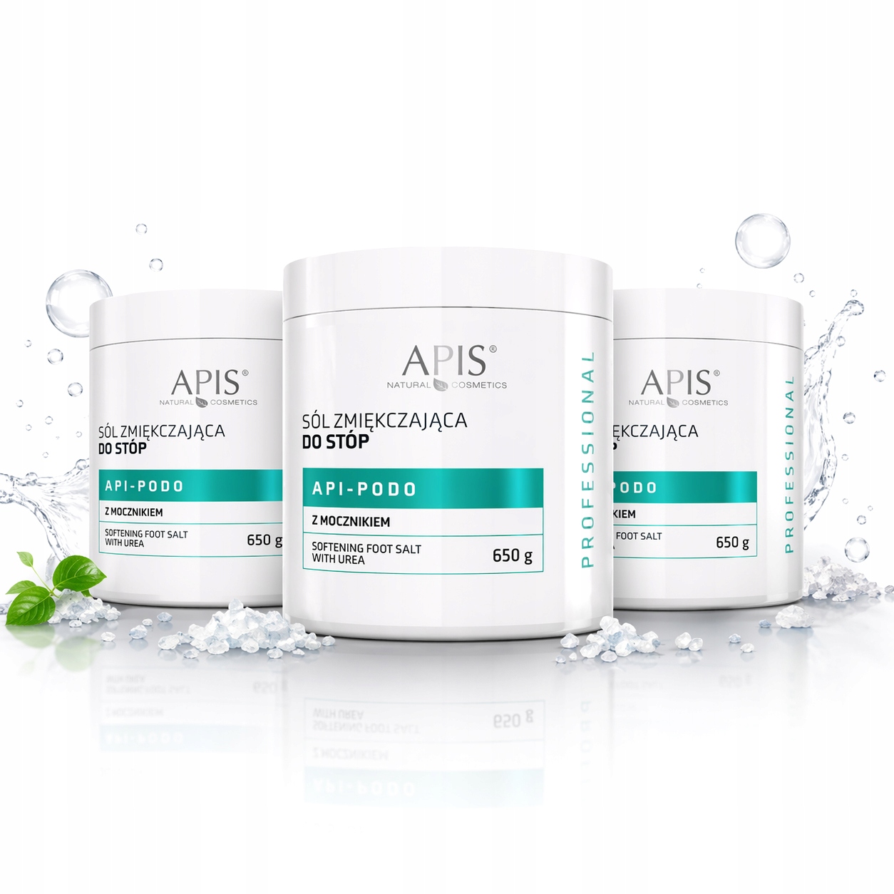 Apis Api-Podo Změkčující sůl Na Nohy s ureou 650 g sada 3 ks