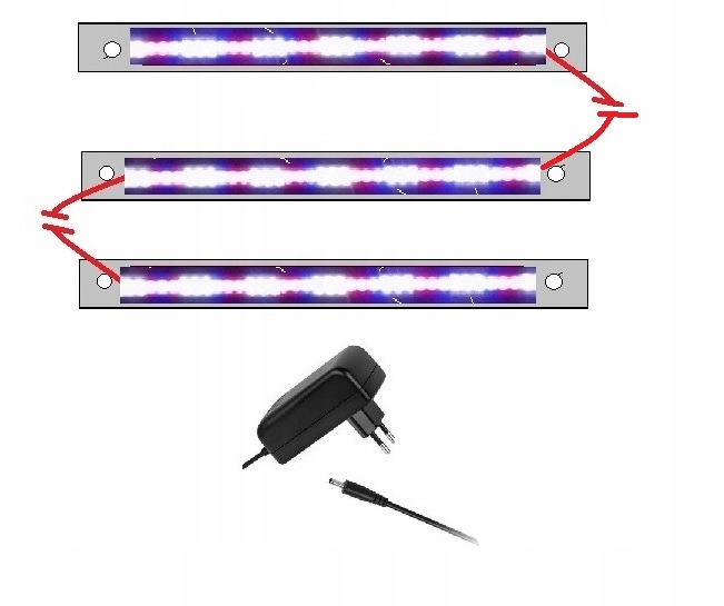 

Zestaw Led Spektrum do roślin 3X50 cm IP20