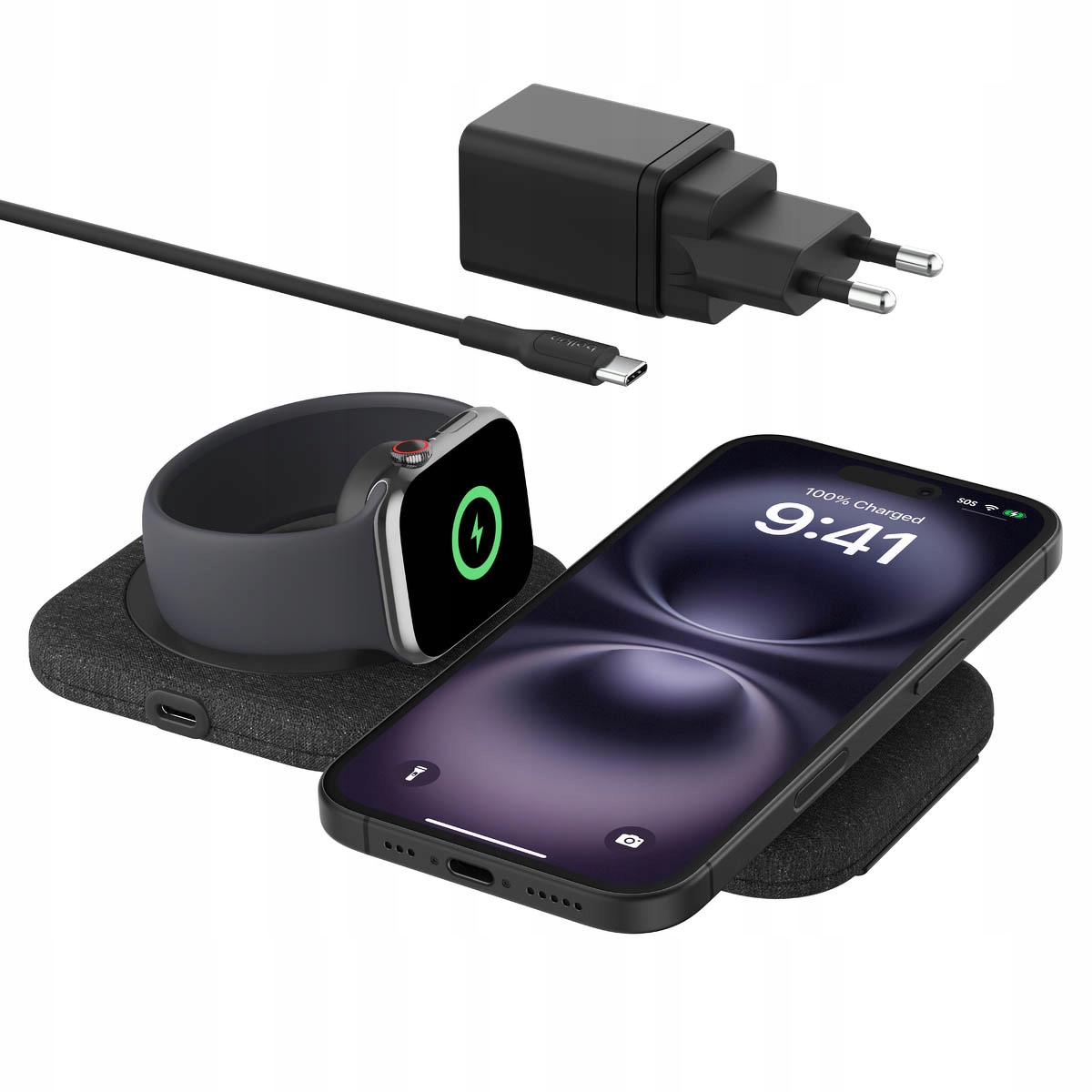 Belkin Magnetická nabíječka Qi2 15W, 2v1, skládací, cestovní, Apple Watch