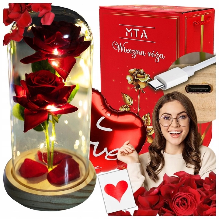 Dárek K Rozloučení S Prací Důchod, Elegantní Led Věčná Růže Ve Skle