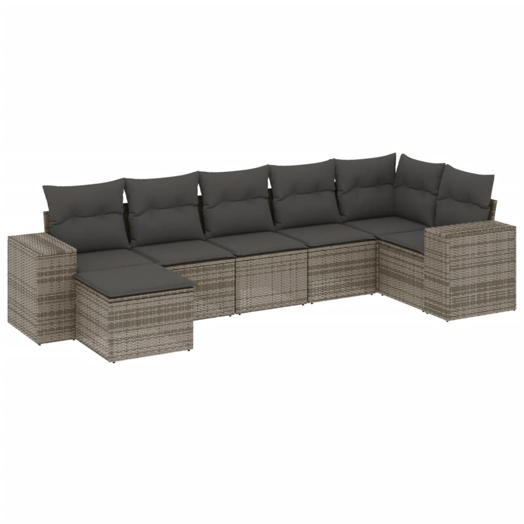 Set zahradního nábytku plast vidaXL šedý 7 el.
