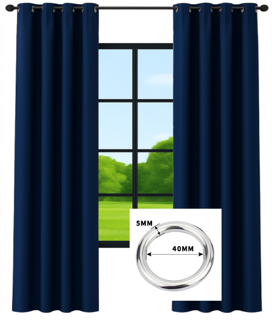 Matné Hotové Záclony Na Průchodkách 140x220 Záclony na kolečkách, tmavě modré