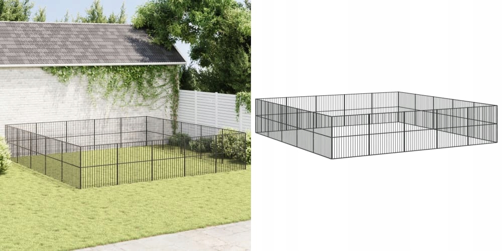 Levně Černá, Kotec pro psa, 20 panelů, ocel