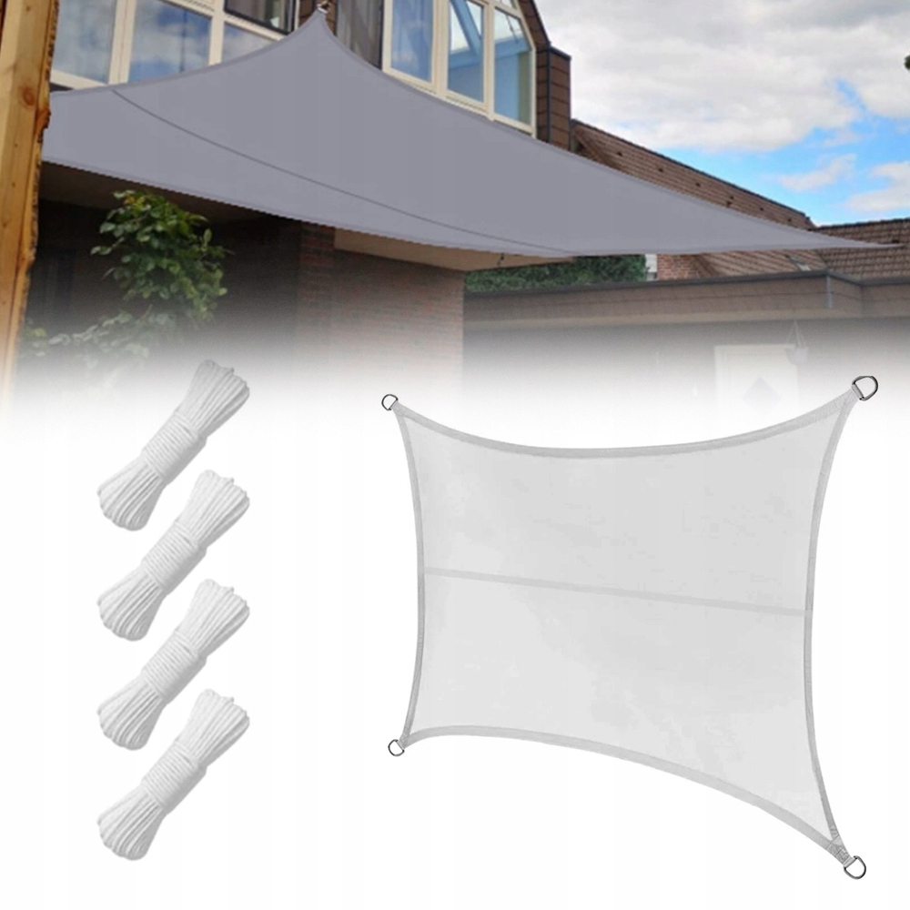 Sluneční plachta 5x4 m Šedá Čtvercová zahradní zastínění Na Terasu