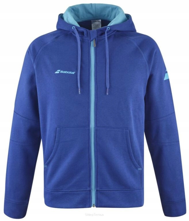 Bluza tenisowa Babolat Exercise Hood Jacket Jr niebieska 8-10