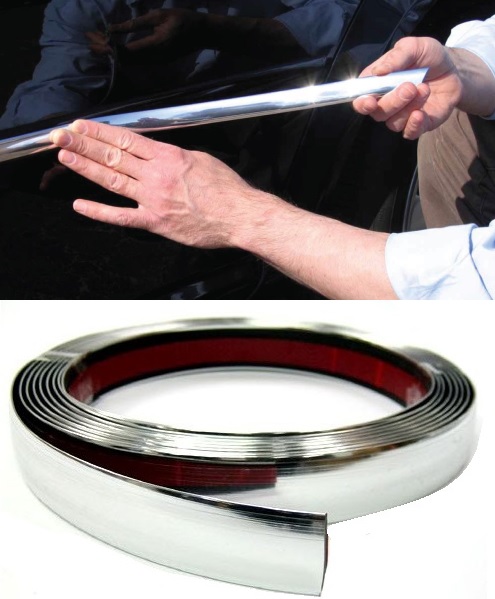 

Listwa Chrom 30mm 10 metrów (10m Z Taśmą Klejącą