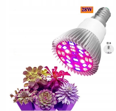 

Żarówka Led Grow 28W do uprawy roślin E14