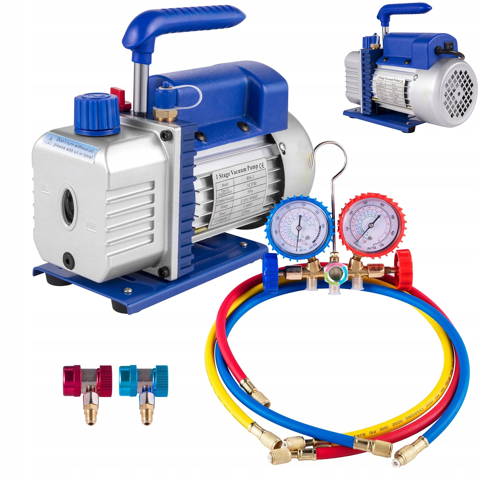 Vakuová pumpa 3CFM 1/4HP s manometrem pro HVAC/klimatizaci