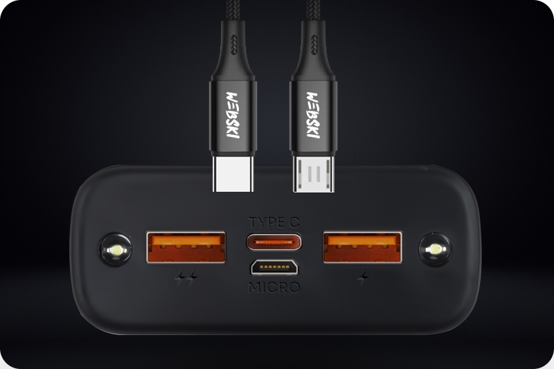 POWERBANK 30000 22.5W USB C ŁADOWARKA + KABEL 3w1 Moc 22 W