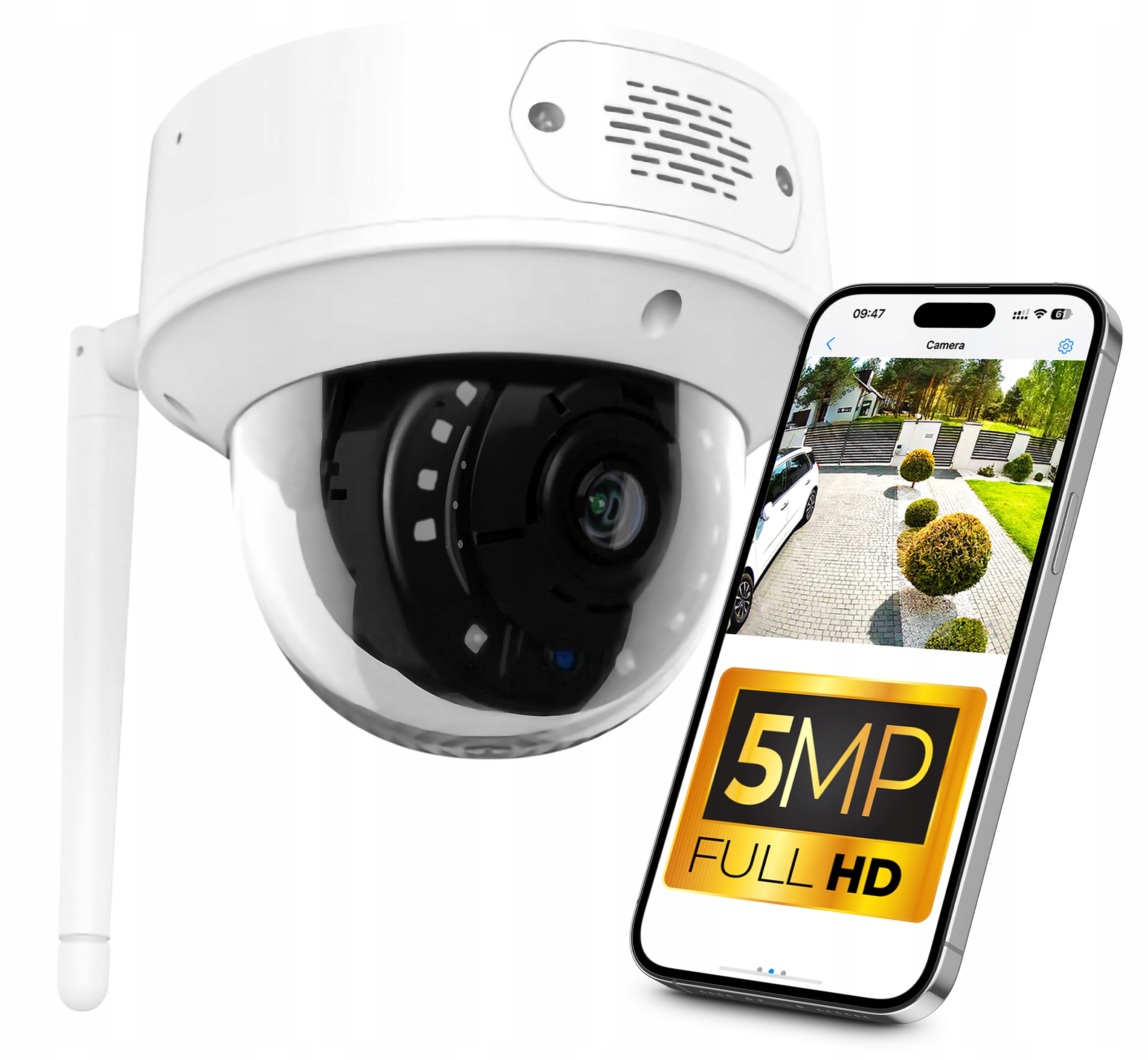 Kamera Ip WiFi Wewnętrzna Kopułka 5MPx Audio Aplikacja