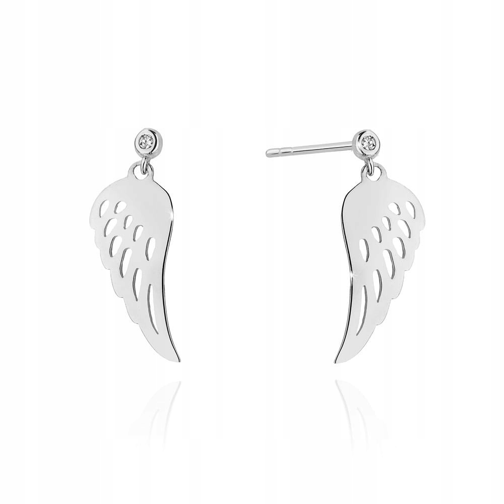 Zlaté Náušnice 585 s diamantem v bílém zlatě, elegantní design pro ni