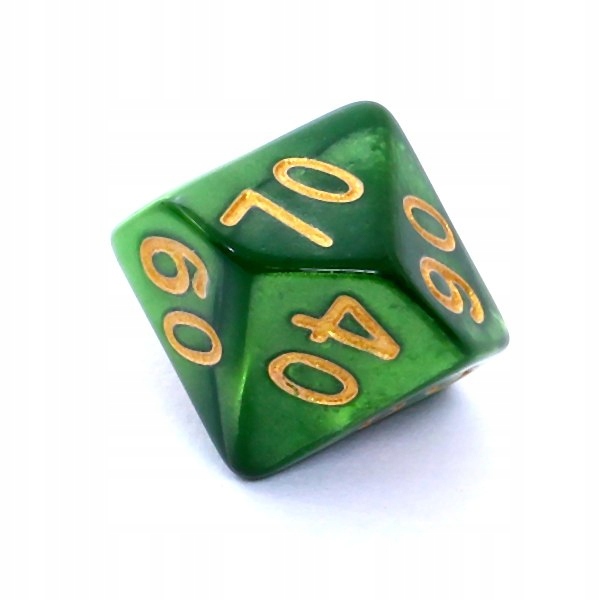 

Kość Rebel perłowa 10 Ścian (setka) Cyfry Zielona