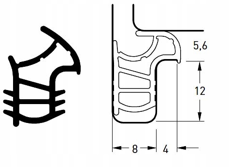Uszczelka do ościeżnic stalowych GERDA KMT BRĄZOWA 1mb Kod producenta STL 7505 BRĄZOWA