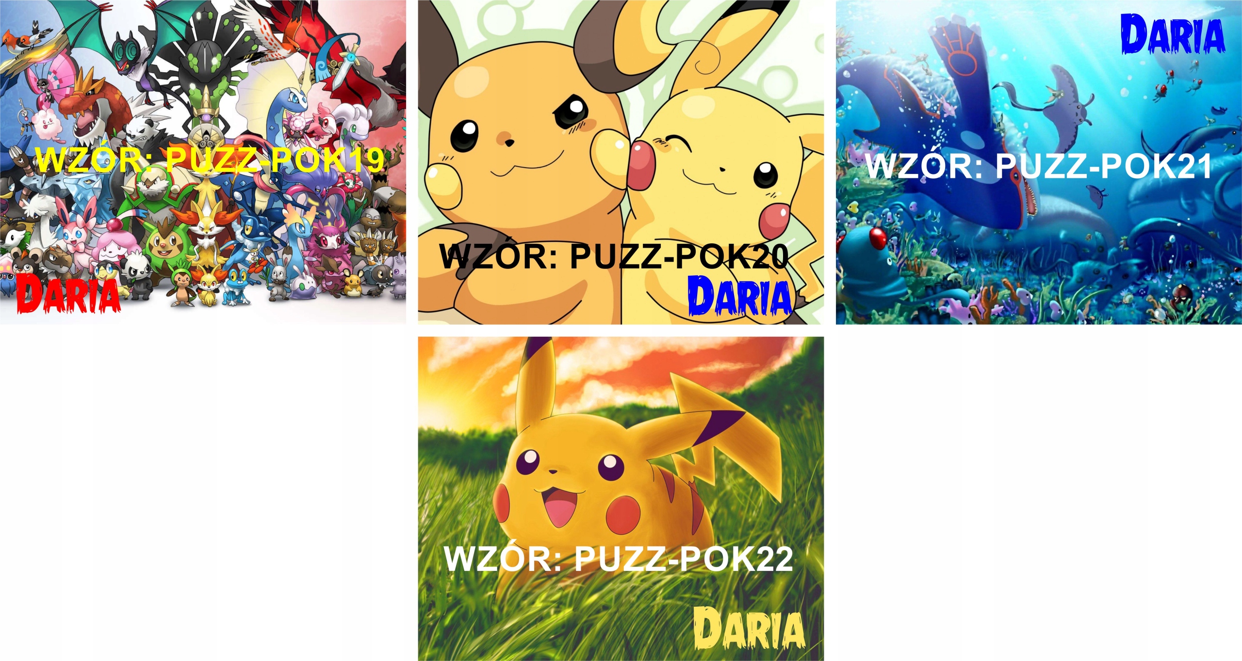 Puzzle+ imię Pokemon Detektyw Pikachu A4 110 el Marka inna