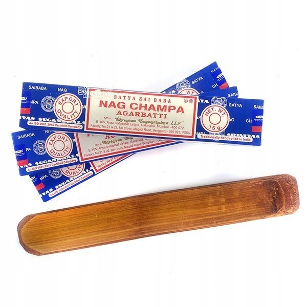 

Zestaw kadzideł Nag Champa x3 z podstawką Satya