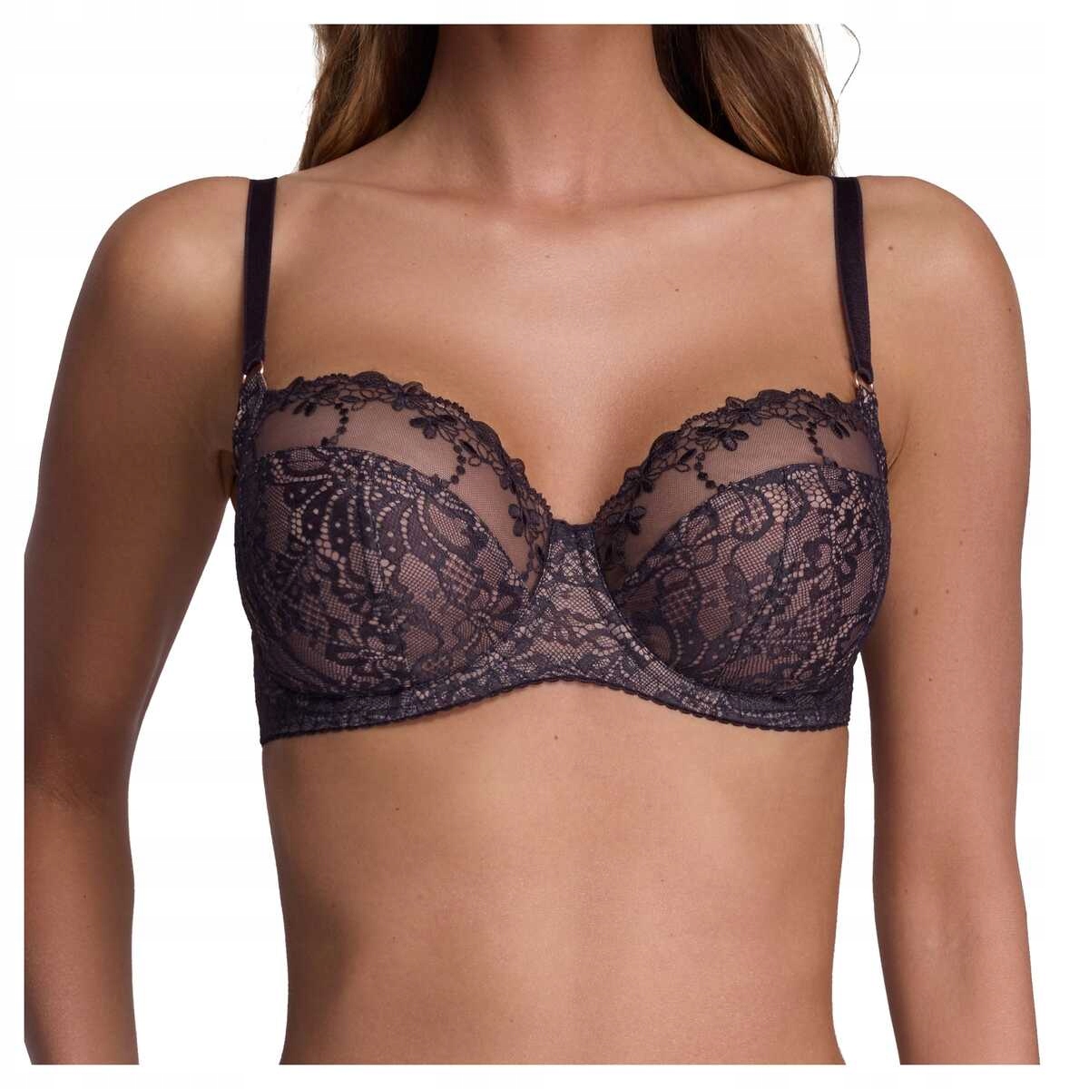 Ava Měkká podprsenka s krajkou 2189 chocolate, hnědá plus 90I