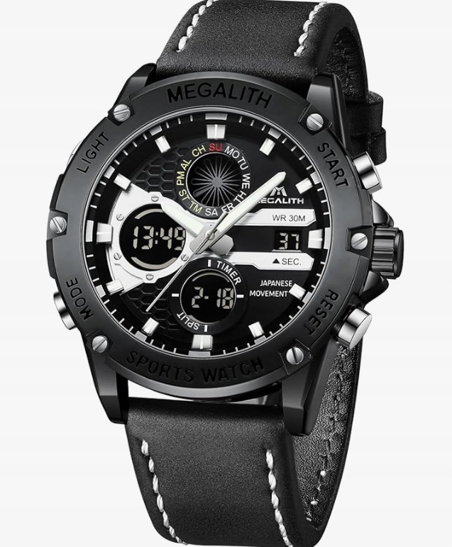 Megalith Pánské digitální sportovní hodinky, velký ciferník, alarm, stopky, Led