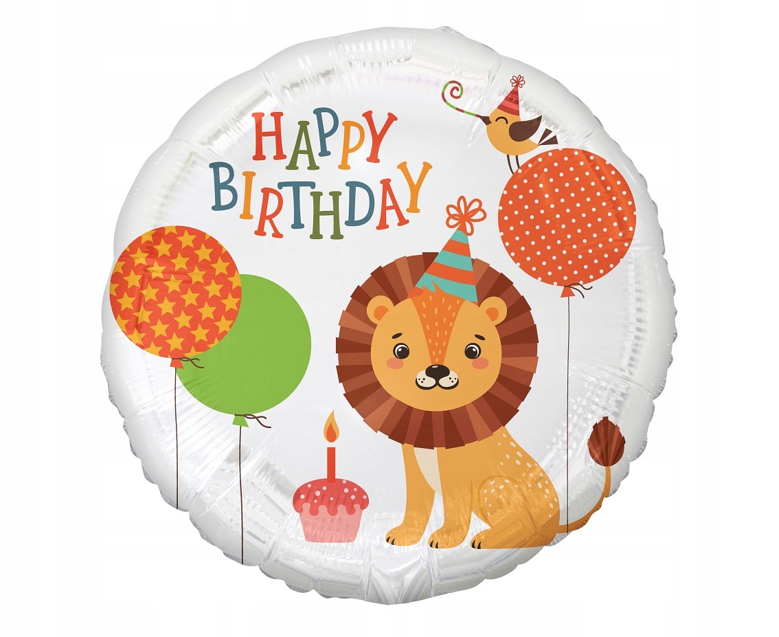 

Balon foliowy Lew Happy Birthday, 45 cm