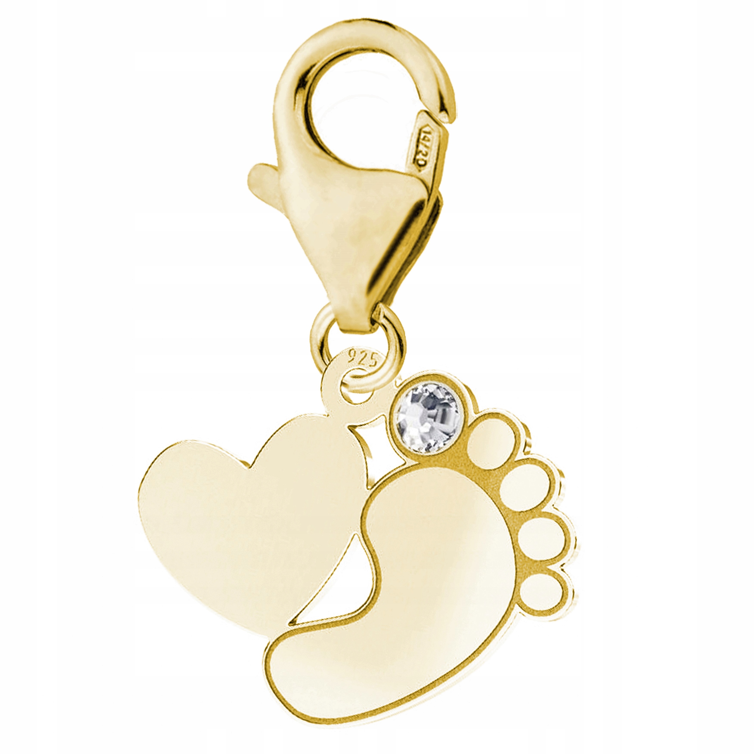 Zlatý závěsný přívěsek Noha stříbro 925