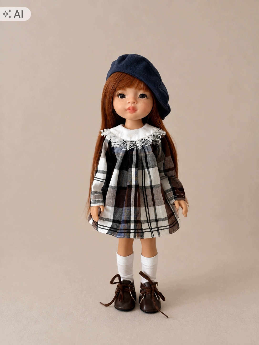 Paola Reina 32 cm amigas oblečení Šaty Beret Handmade kvalita