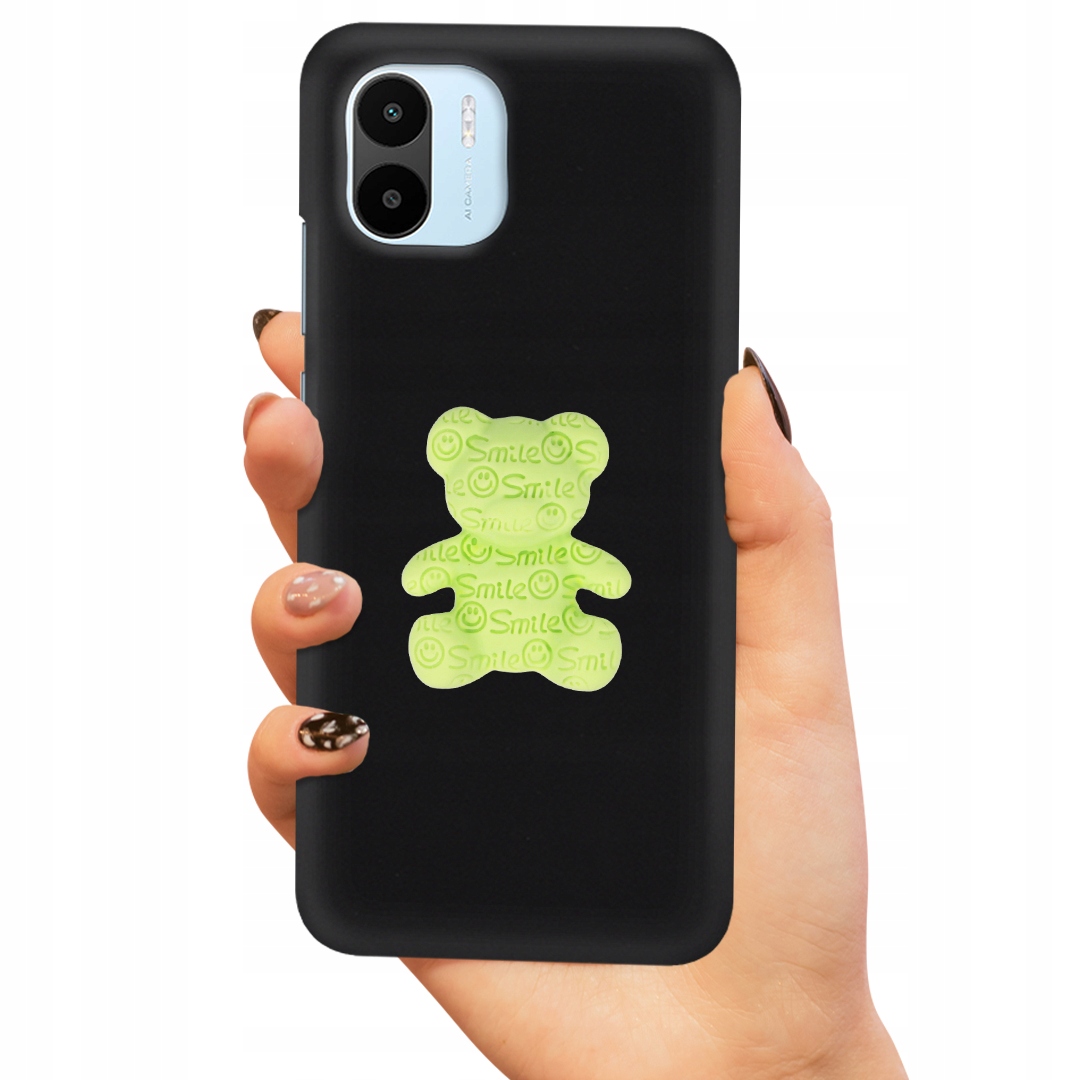 Matné Čierne Puzdro Pre Xiaomi Redmi A1 Zelený Medvedík