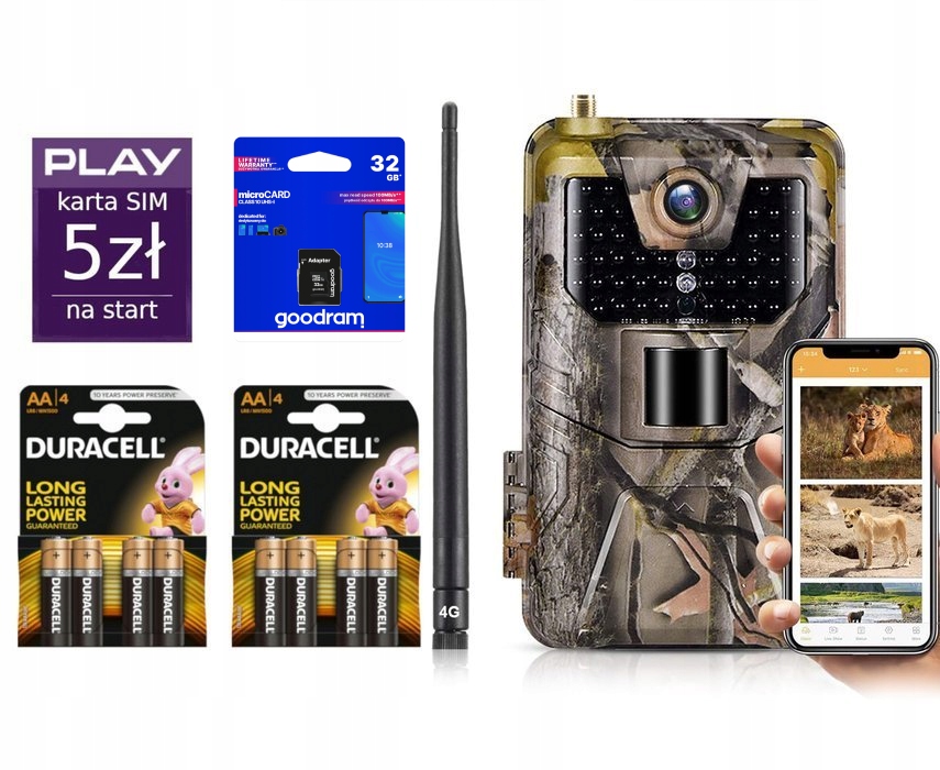 Fotopast Gsm 4G 4K živý náhled App Lte IP66