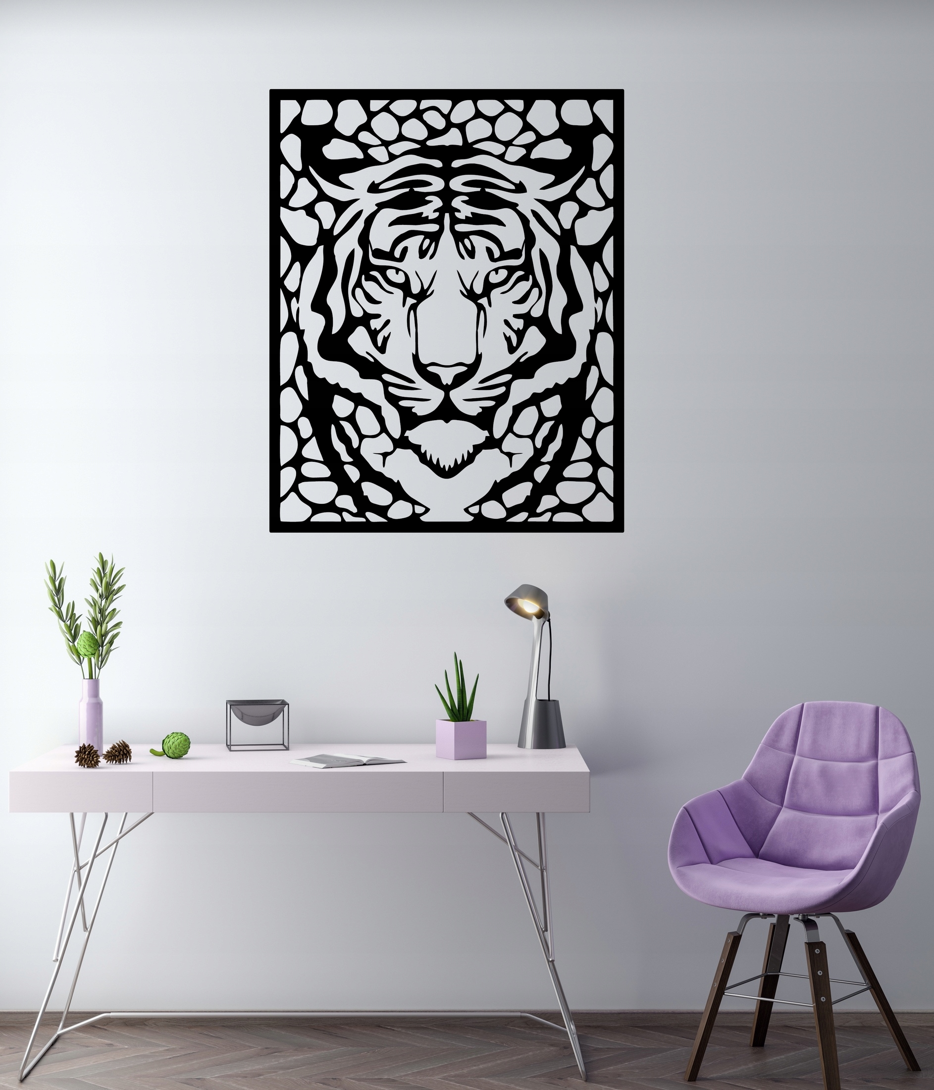 Dekoracja ścienna do pokoju czarny TYGRYS A290 60x48 Szerokość produktu 48 cm