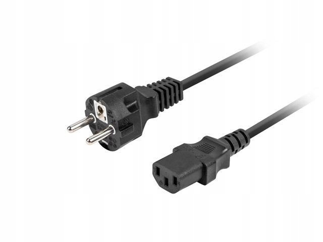 Kabel zasilający Lanberg Cee 7/7 -> Iec 320 C13 1,8m czarny prosty