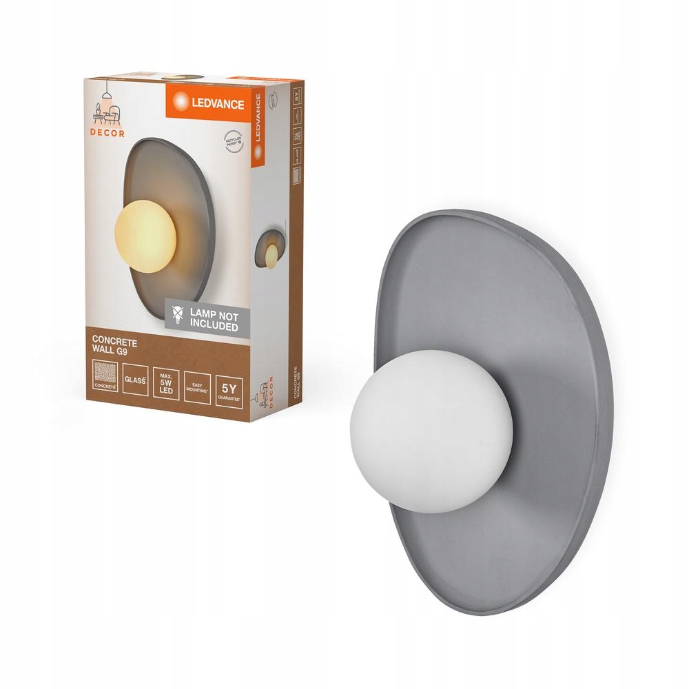 Nástenná lampa Dekoratívna nástenná lampa G9 Sivá Dekorácia Ledvance