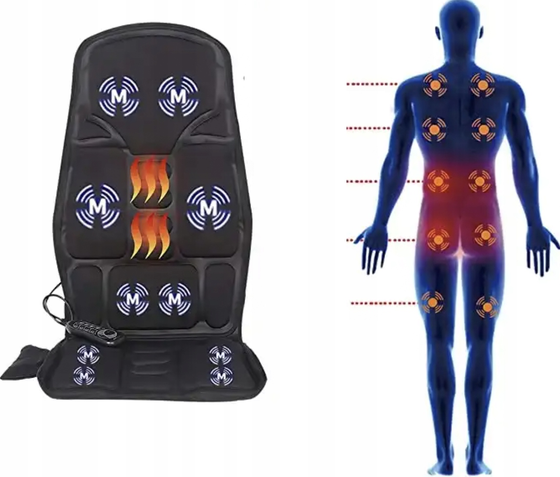 MATA MASUJĄCA NA FOTEL DO SAMOCHODU OGRZEWANA ELEKTRYCZNA DO AUTA SIEDZENIE Marka bez marki