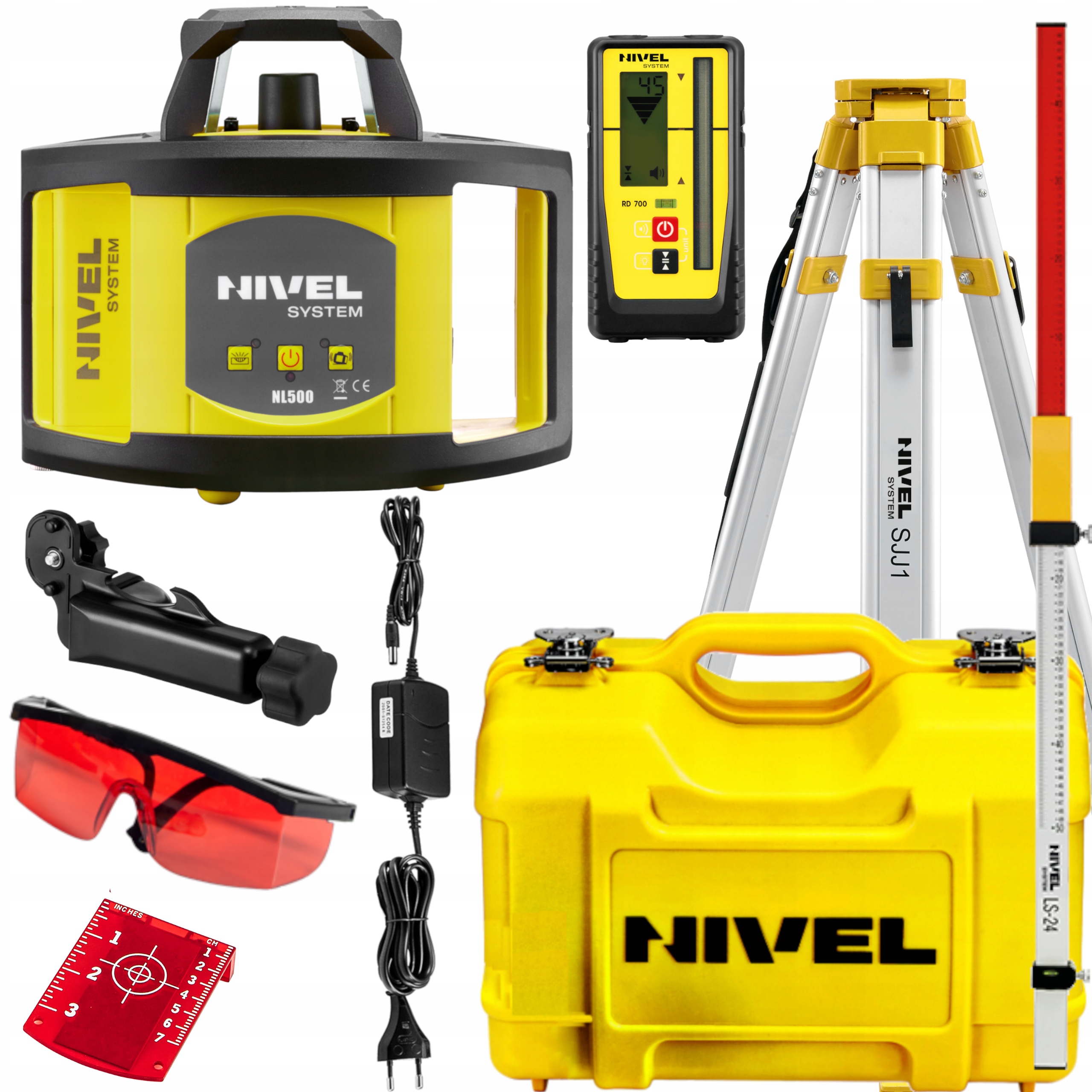NIWELATOR LASEROWY NIVEL NL500 DIGITAL+ŁATA+STATYW