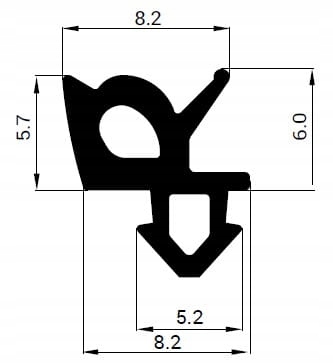 Uszczelka do okien PVC S-1387 STOMIL REHAU EPDM Kod producenta UOS-1387
