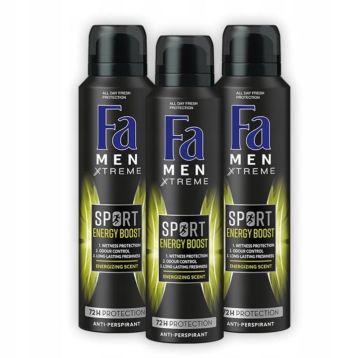 

Fa Men Deo Spray Xtr Sport Antiperspirant 150 x 3
