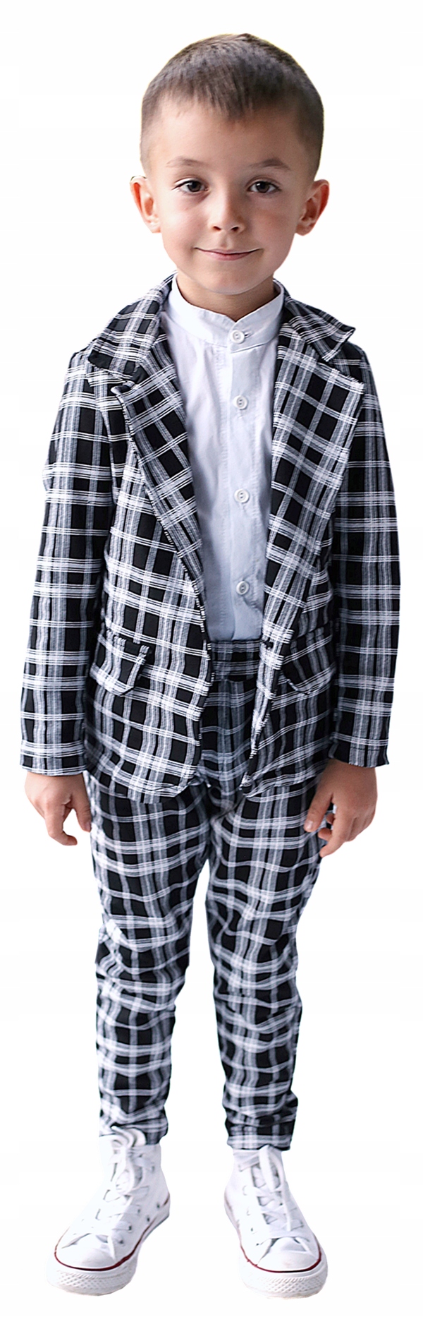 

Garnitur dla Chłopca w Kratę bawełniany 74 Czarny