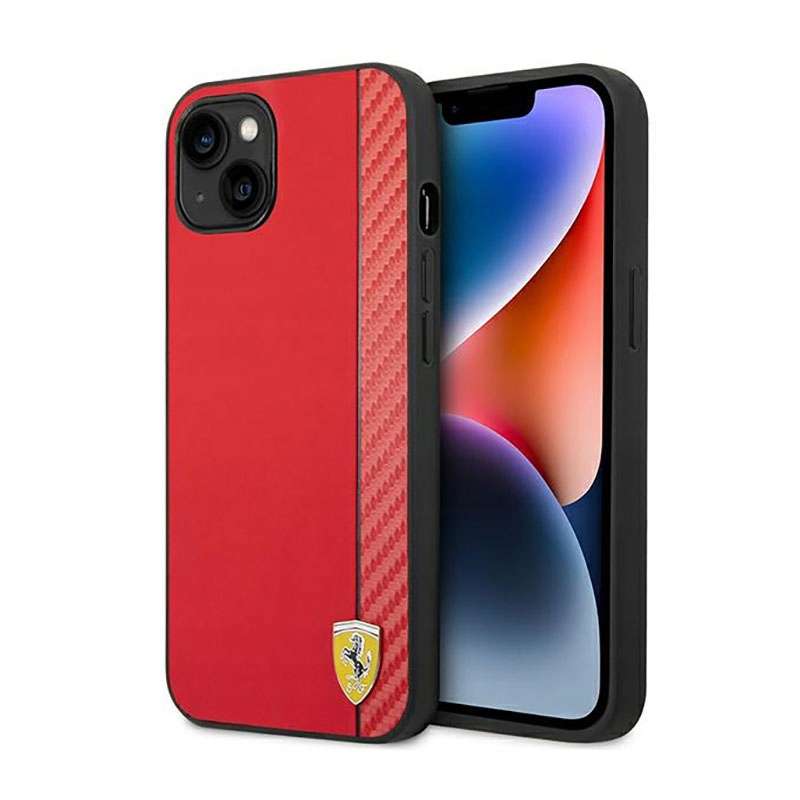 Ferrari Carbon Pouzdro pro iPhone 14 Plus (Červené)