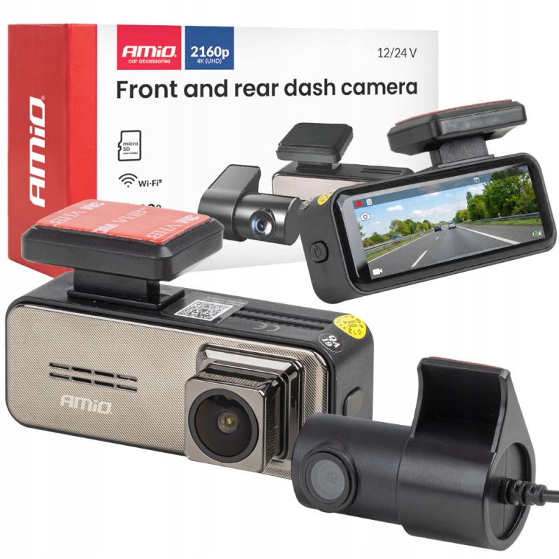 Autokamera Videorekordér 4K+2K 512GB Wifi Uhd Predná Qhd Zadná