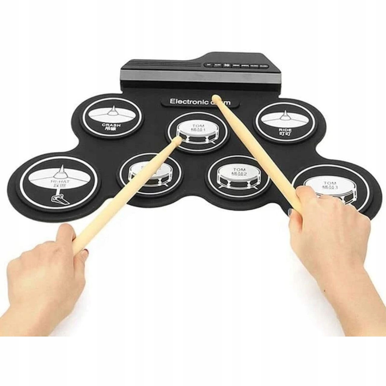 Skládací elektronická bicí souprava Roll Up Drum Bicí podložka Přenosná výuka