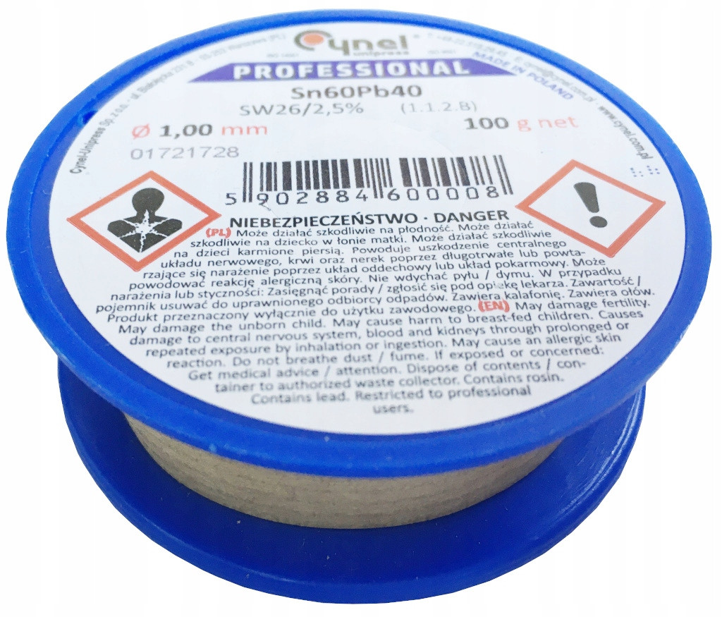 

Cyna Ołowiowa 1,0mm 100g z topnikiem