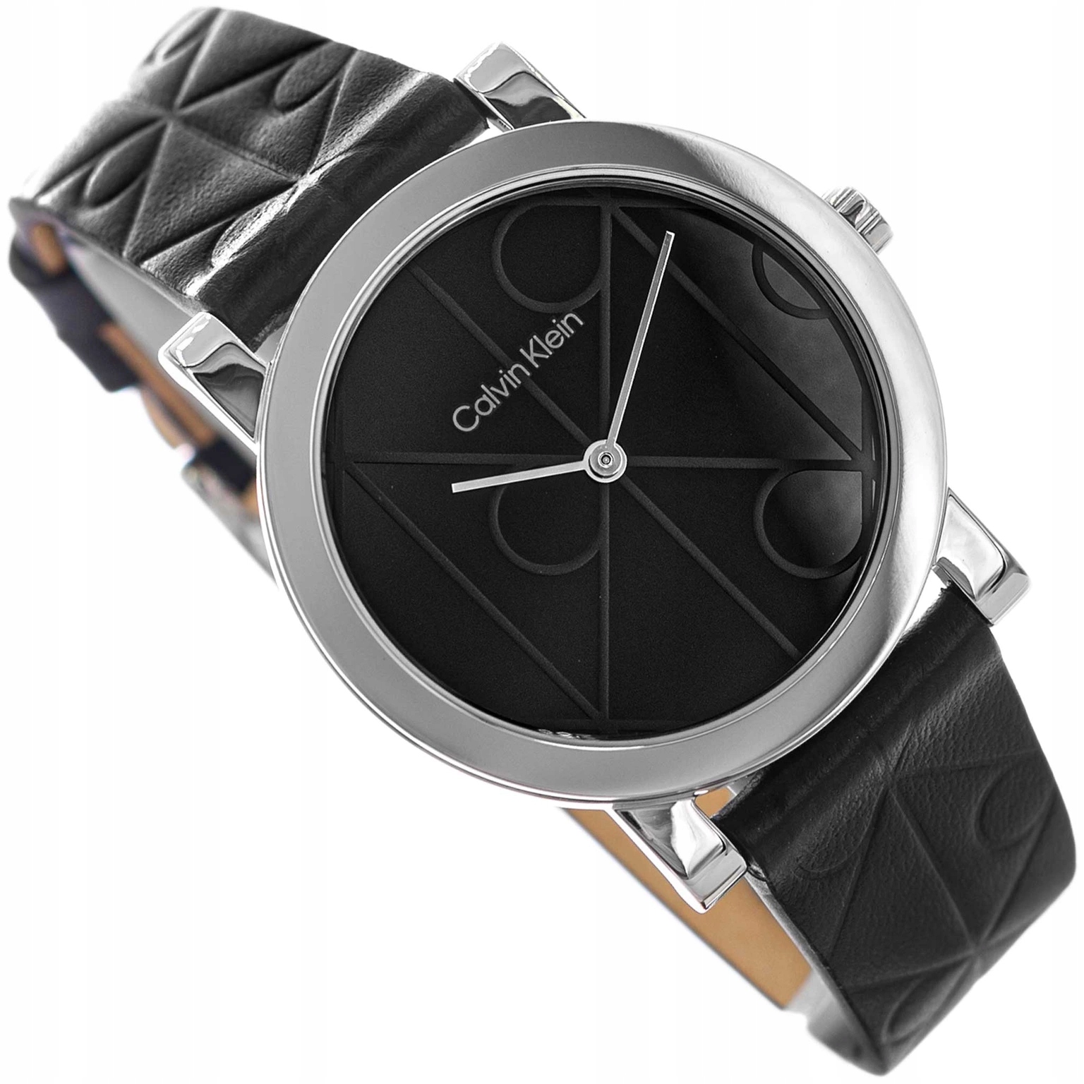 Dámské Hodinky Calvin Klein 25100128 Monogram Černé S Elegantním Řemínkem