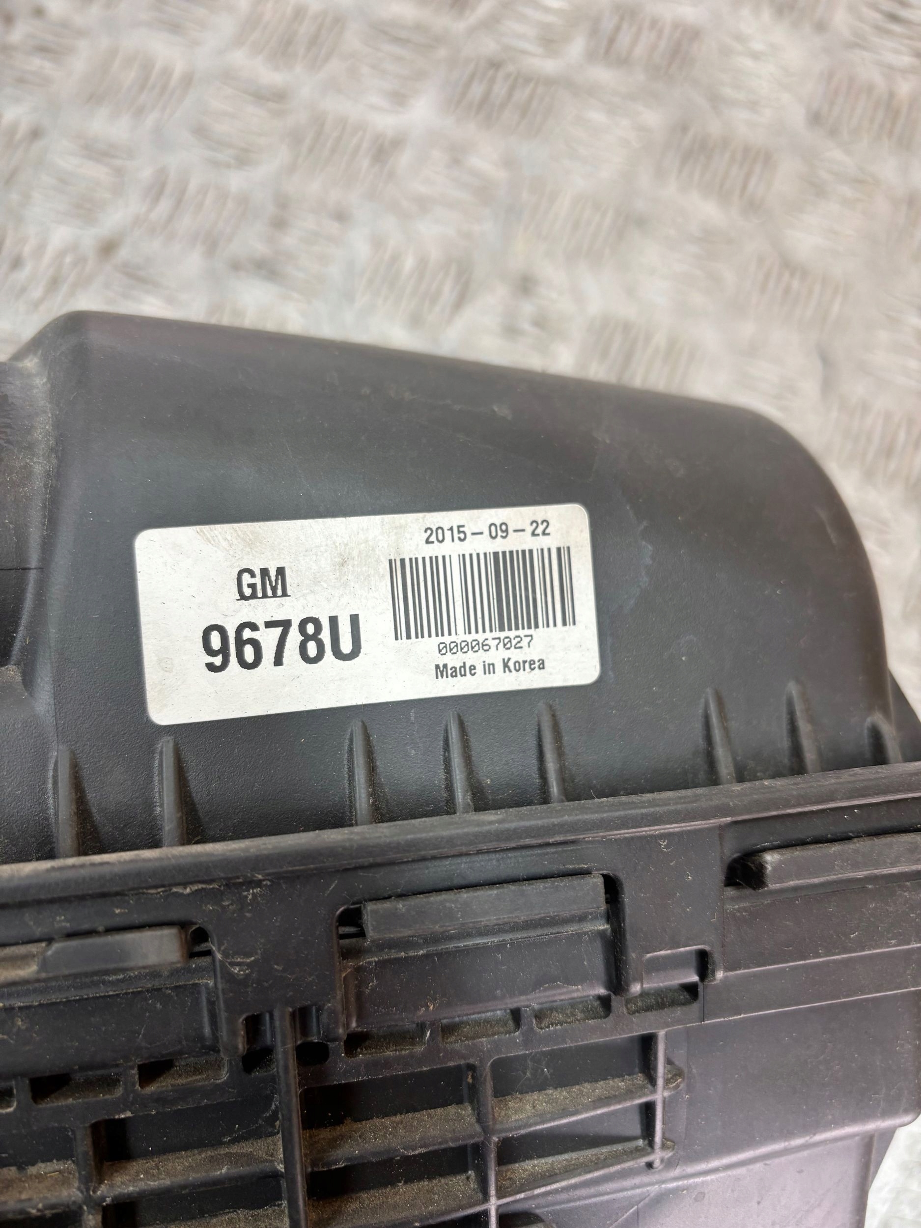 Gehäuse filter luft OPEL KARL 1.0 9678U