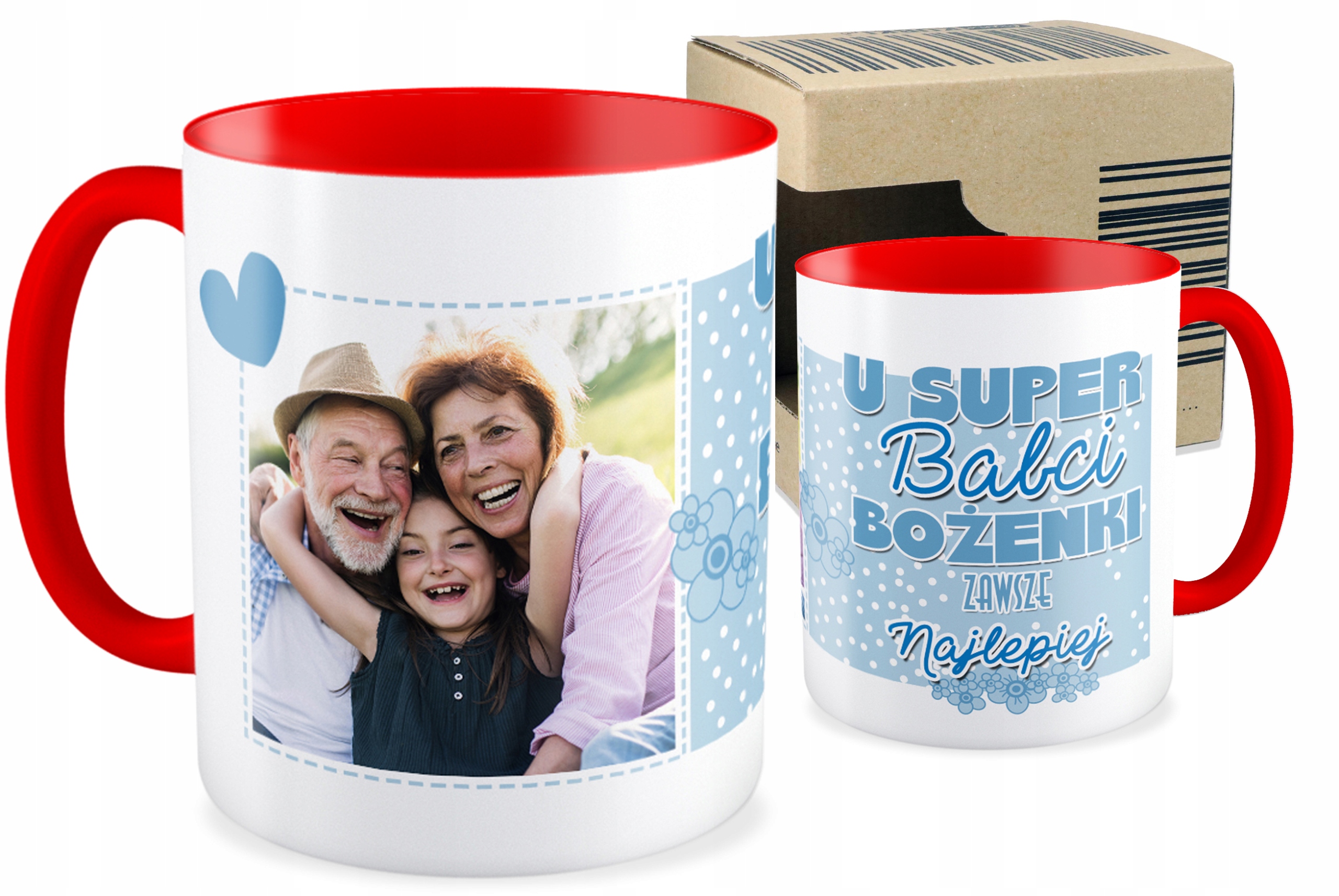 

Foto Kubek czerwony Dzień Babci + Twoje Imię